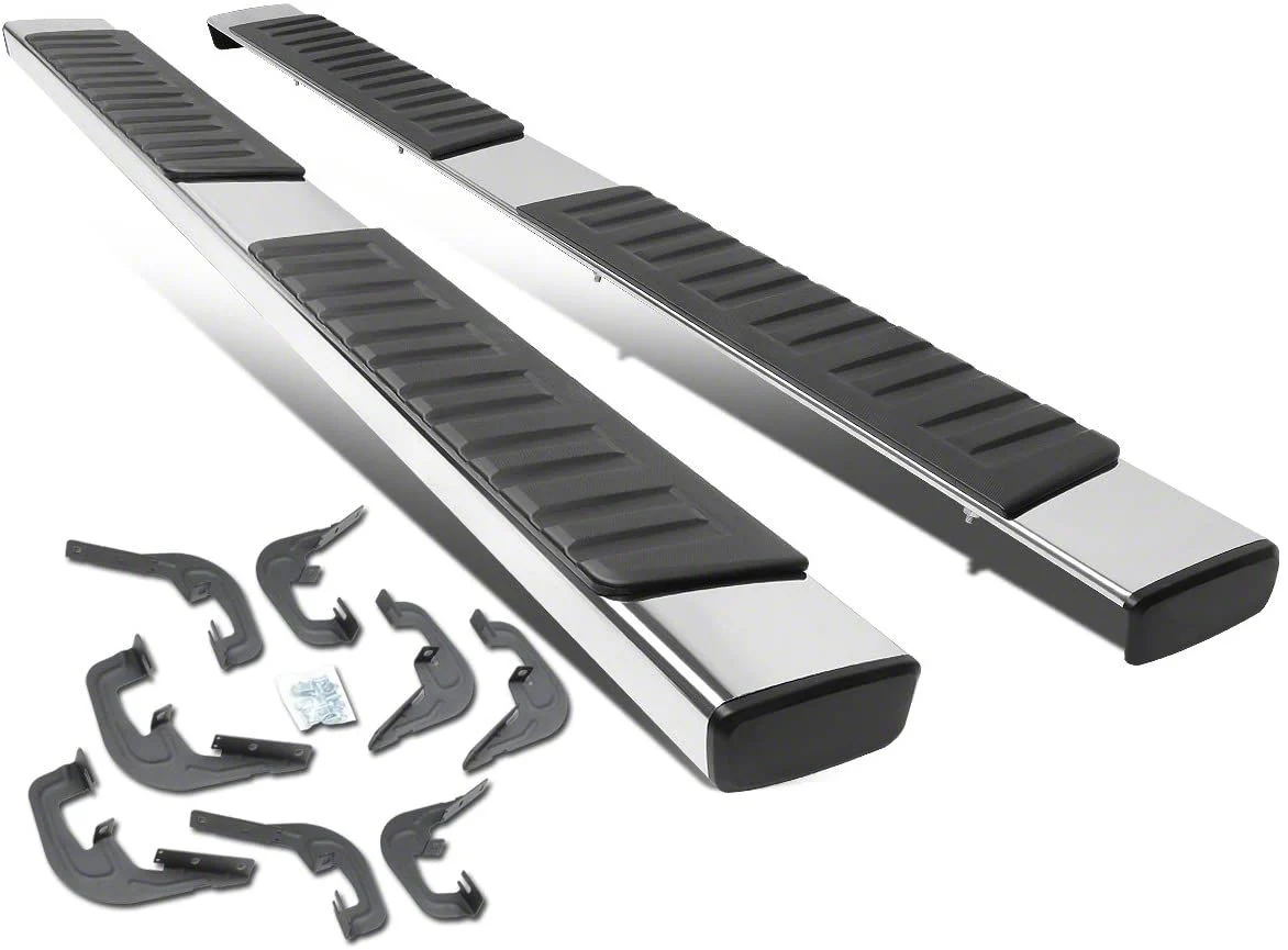 6-Inch Running Boards; Stainless Steel (07-19 Silverado 3500 HD Crew Cab)