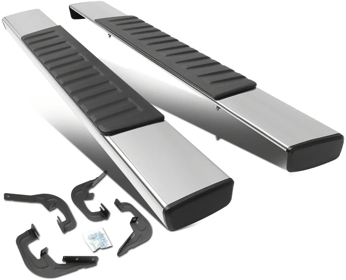 6-Inch Running Boards; Stainless Steel (07-19 Silverado 3500 HD Regular Cab)