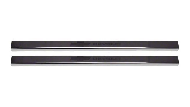 Putco Black Platinum Door Sills with Bow Tie Etching (20-26 Silverado 3500 HD Regular Cab, Double Cab)