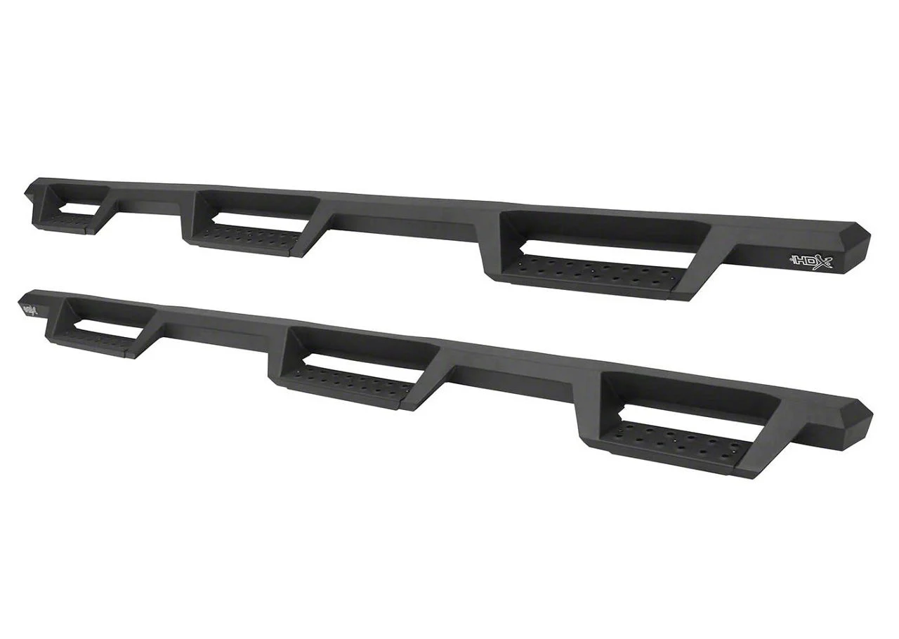 Westin HDX Drop Wheel-to-Wheel Nerf Side Step Bars; Textured Black (07-19 Silverado 3500 HD Crew Cab DRW w/ 8-Foot Long Box)