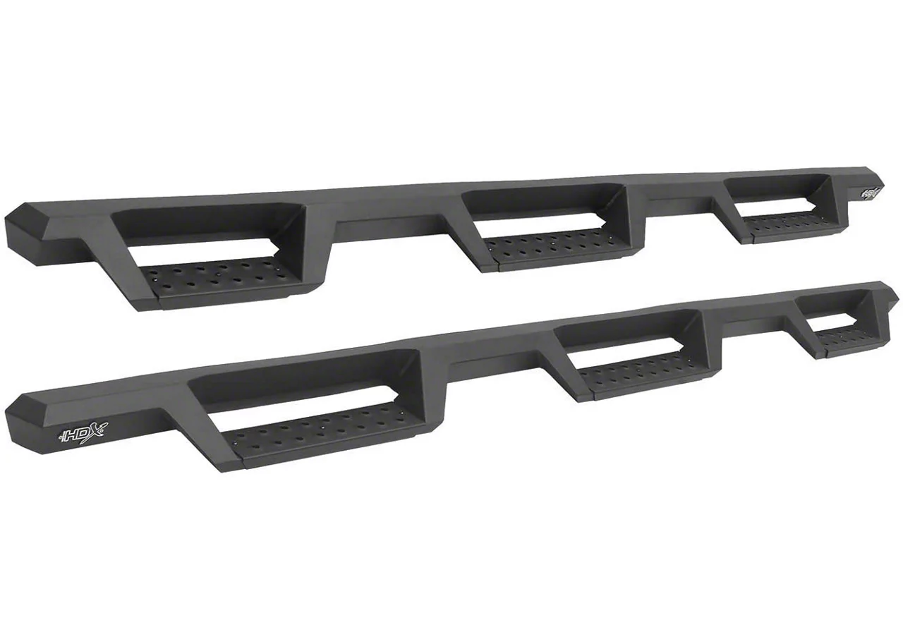 Westin HDX Drop Wheel-to-Wheel Nerf Side Step Bars; Textured Black (15-19 Silverado 3500 HD Double Cab DRW w/ 8-Foot Long Box)