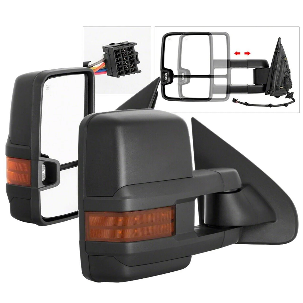 G2 Powered Heated Telescoping Mirrors with Amber LED Turn Signals (14-16 Silverado 3500 HD)