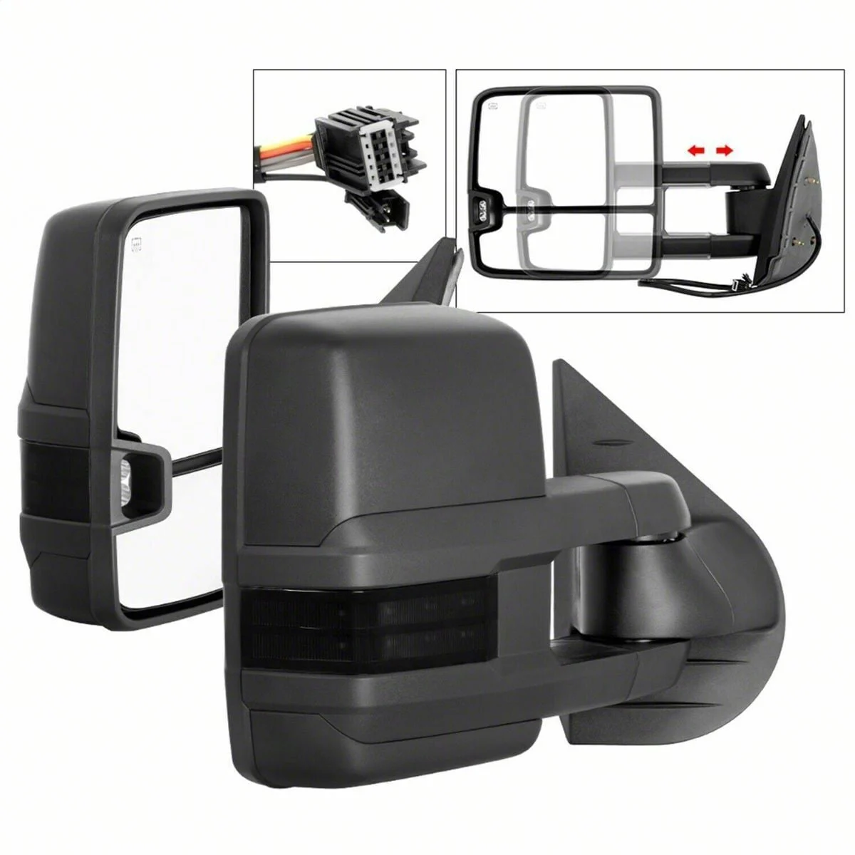 G2 Powered Heated Telescoping Mirrors with Smoked LED Turn Signals (07-14 Silverado 3500 HD)