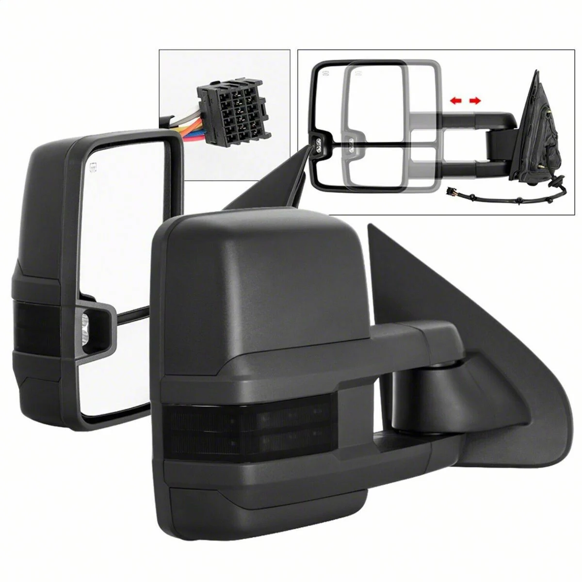 G2 Powered Heated Telescoping Mirrors with Smoked LED Turn Signals (14-16 Silverado 3500 HD)