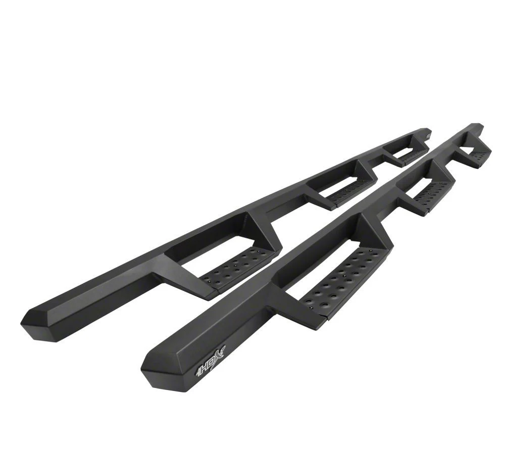 Westin HDX Drop Wheel-to-Wheel Nerf Side Step Bars; Textured Black (20-26 Silverado 3500 HD Double Cab w/ 8-Foot Long Box)