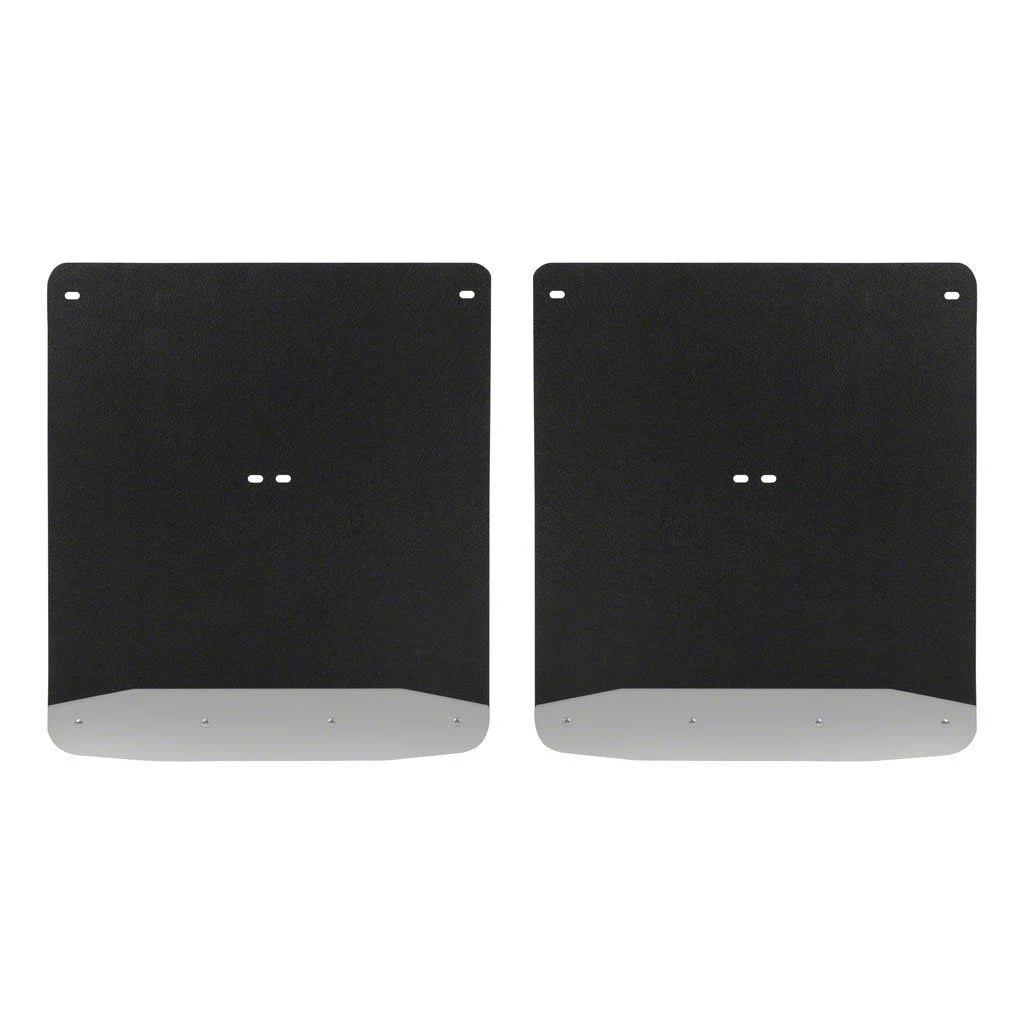 Textured Rubber Mud Guards; Rear; 12-Inch x 23-Inch (07-14 Silverado 3500 HD DRW)