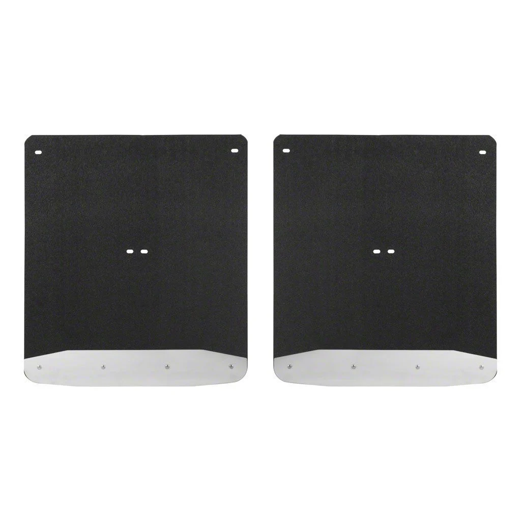 Textured Rubber Mud Guards; Rear; 20-Inch x 23-Inch (15-19 Silverado 3500 HD DRW)