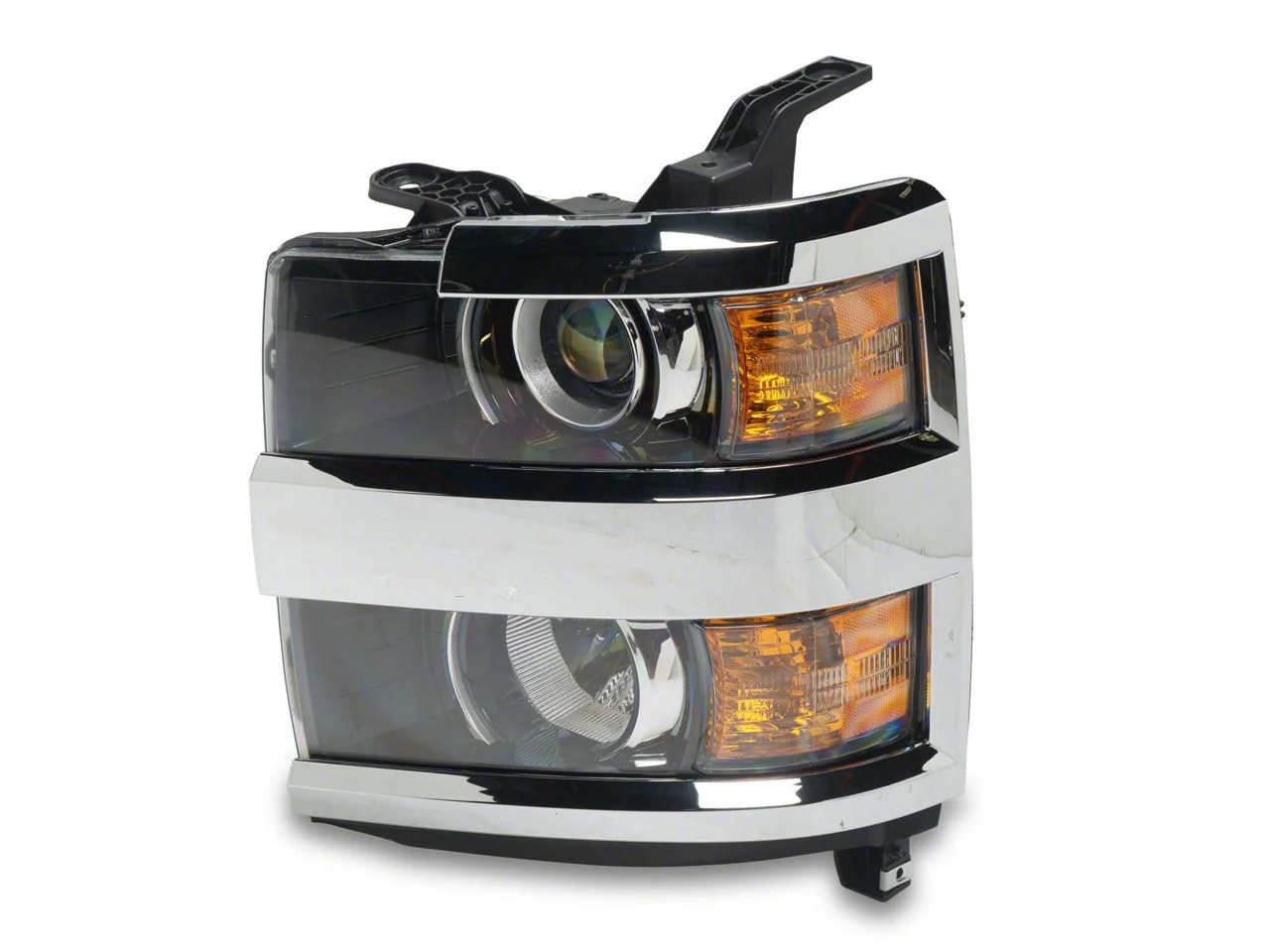 OE Style Headlight; Black Housing; Clear Lens; Driver Side (15-19 Silverado 3500 HD w/ Factory Halogen Headlights)