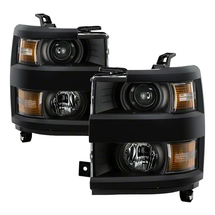 OE Style Headlights; Black Housing; Clear Lens (15-19 Silverado 3500 HD w/ Factory Halogen Headlights)