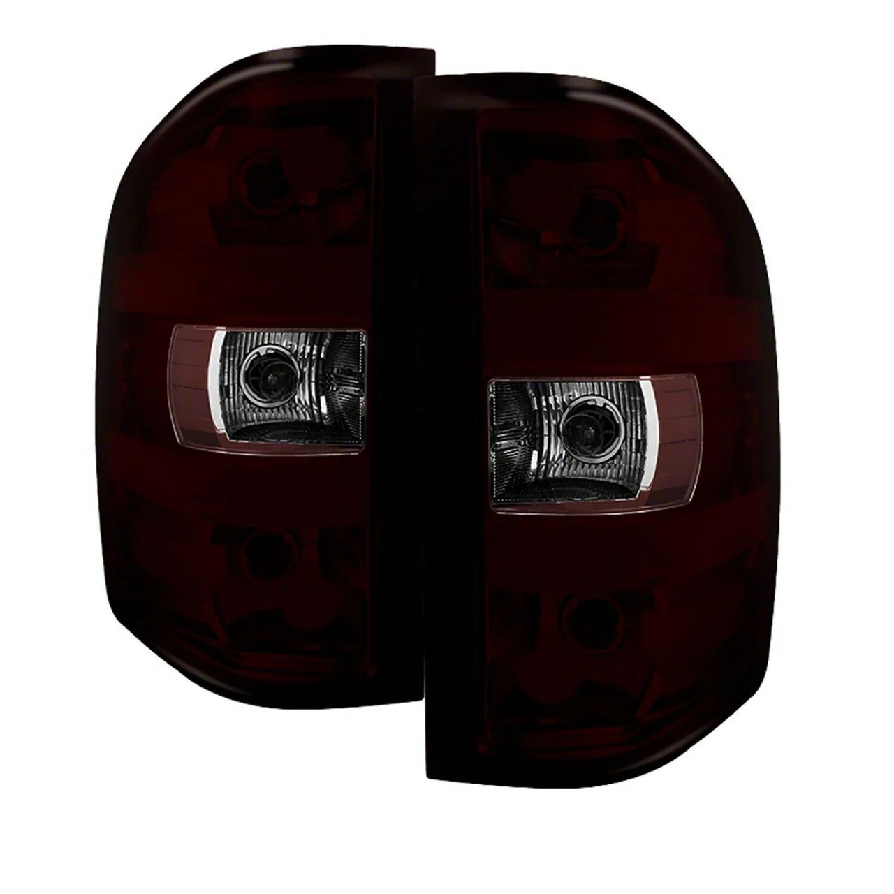 OEM Style Tail Lights; Chrome Housing; Red Smoked Lens (07-14 Silverado 3500 HD)