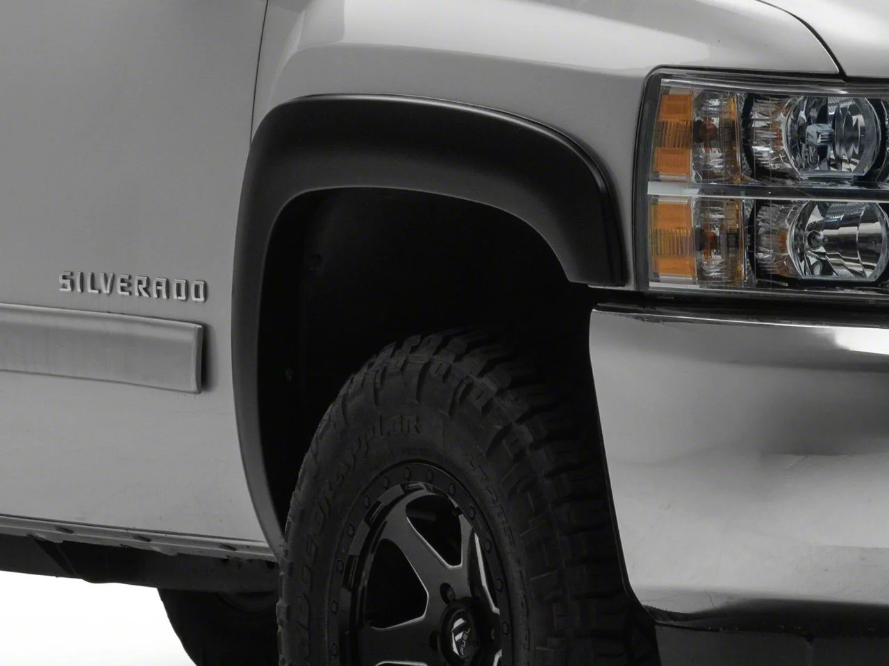 Original Riderz Fender Flares; Smooth Black (07-14 Silverado 3500 HD SRW)