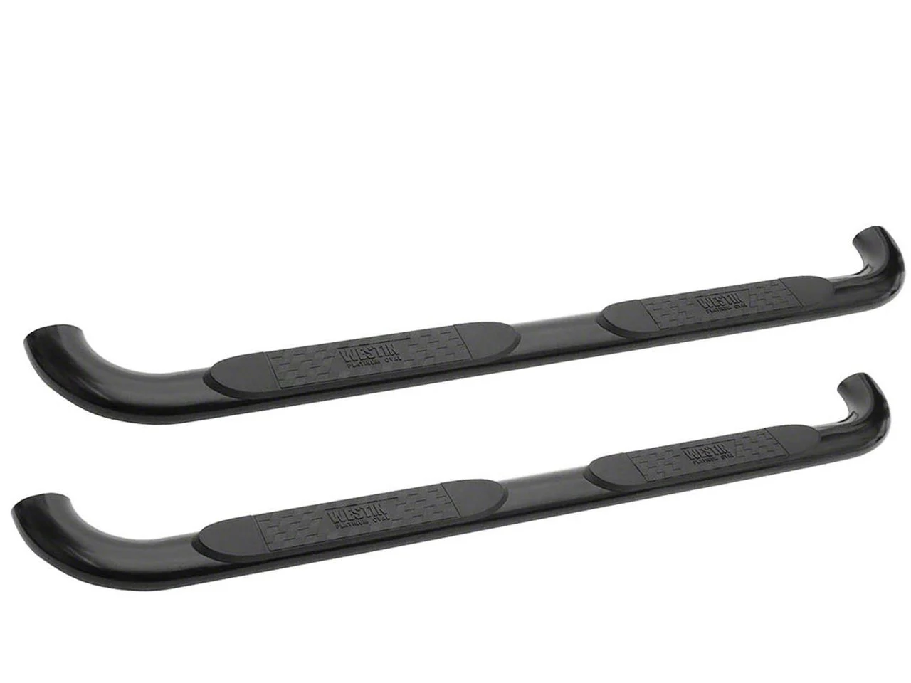 Westin Platinum 4-Inch Oval Side Step Bars; Black (15-19 Silverado 3500 HD Double Cab)