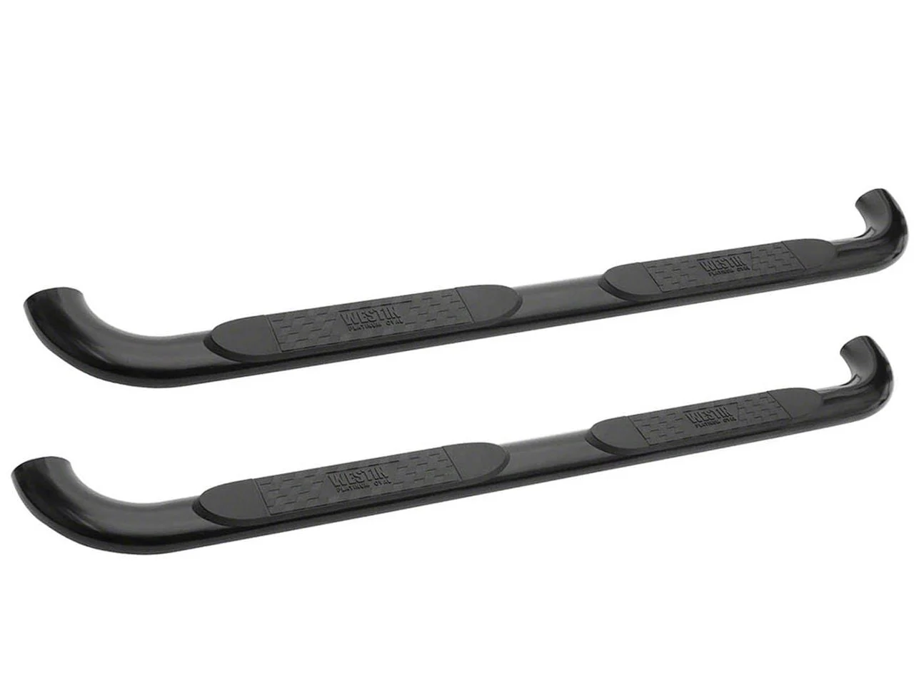 Westin Platinum 4-Inch Oval Side Step Bars; Black (15-19 Silverado 3500 HD Crew Cab)