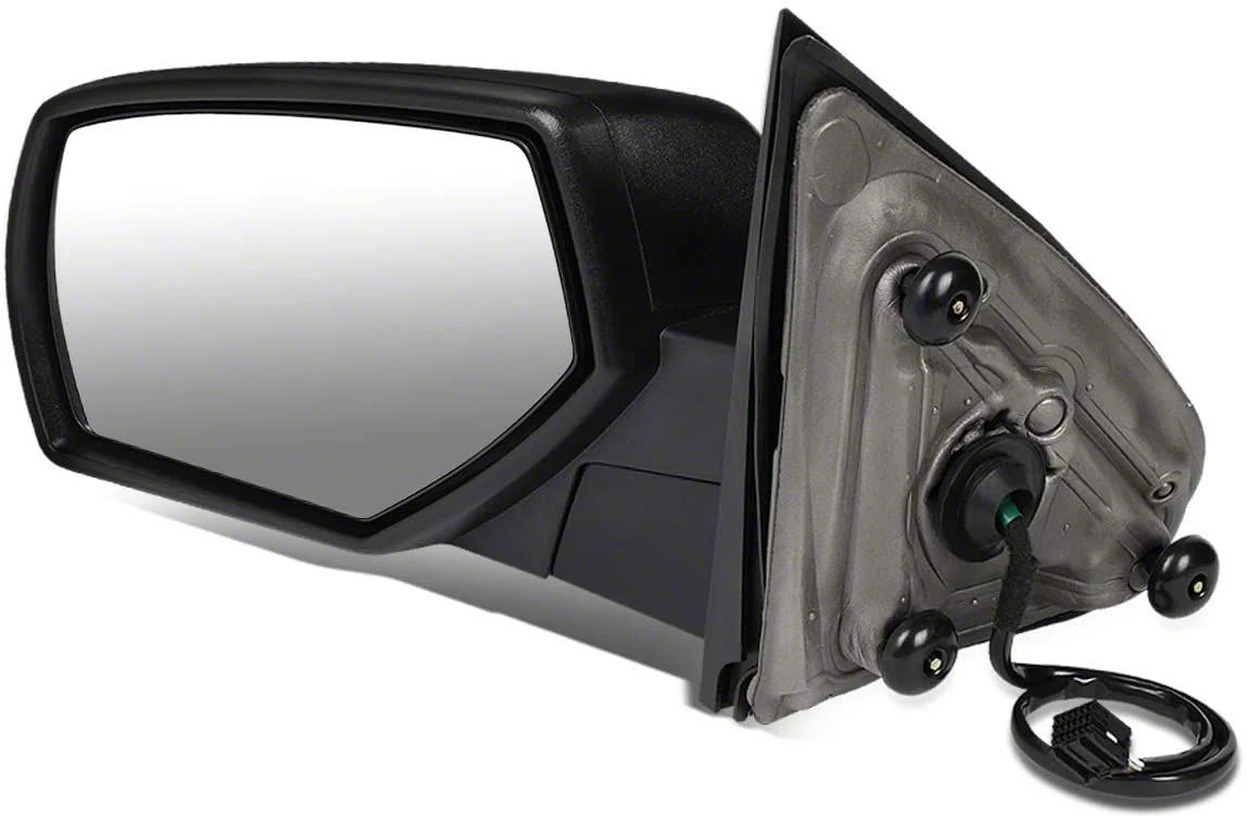 Powered Heated Towing Mirror; Driver Side; Black (15-19 Silverado 3500 HD)