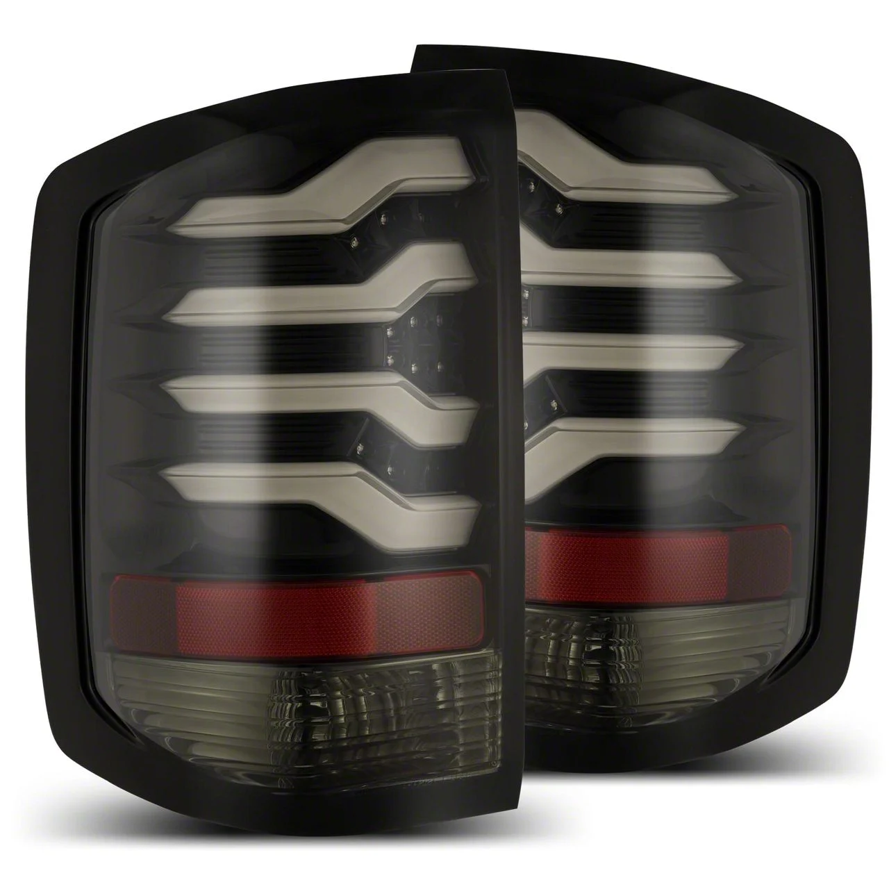 AlphaRex PRO-Series LED Tail Lights; Jet Black Housing; Smoked Lens (15-19 Silverado 3500 HD w/ Factory Halogen Tail Lights)