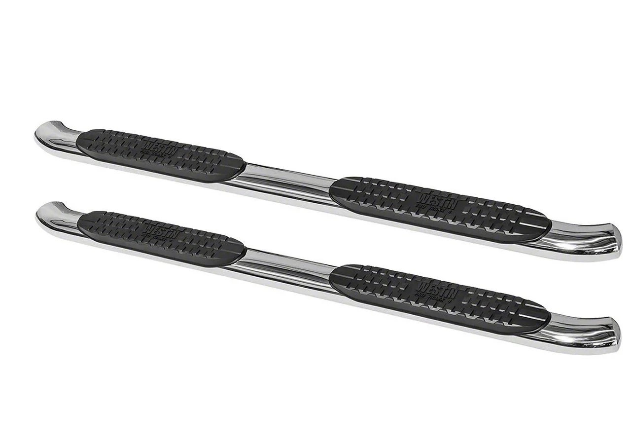 Westin Pro Traxx 4-Inch Oval Side Step Bars; Stainless Steel (15-19 6.6L Duramax Silverado 3500 HD Double Cab)