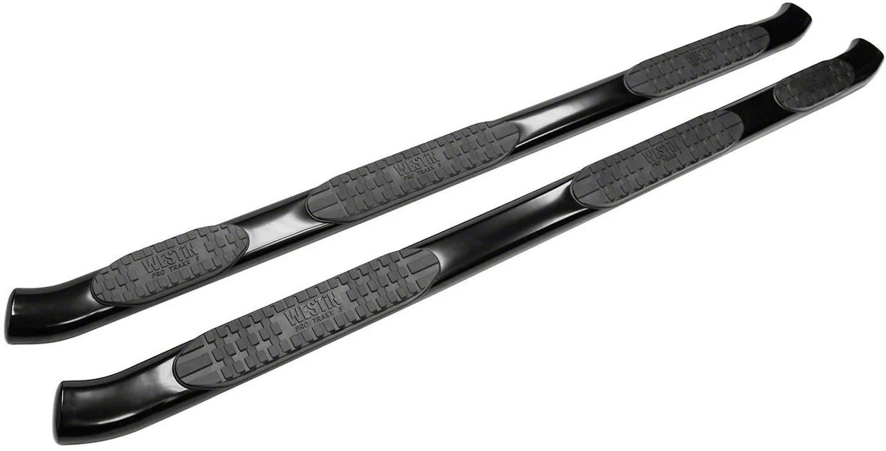 Westin Pro Traxx 5-Inch Wheel-to-Wheel Oval Side Step Bars; Black (07-19 Silverado 3500 HD Extended/Double Cab w/ 6.50-Foot Standard Box)