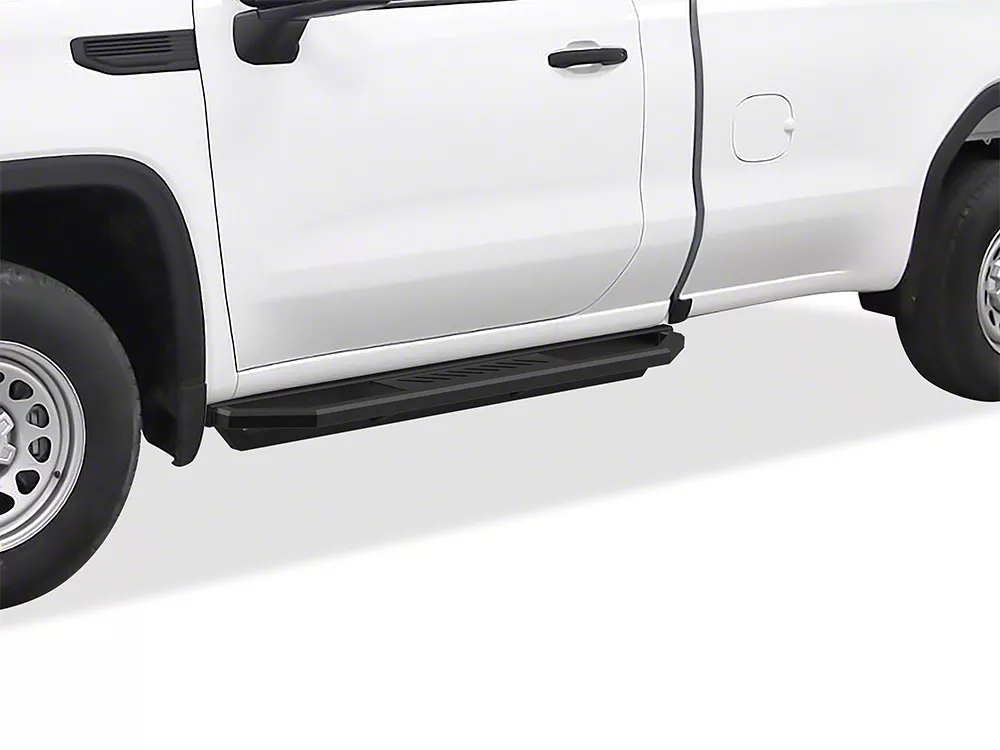 Rocker Armor Side Step Bars; Matte Black (20-26 Silverado 3500 HD Regular Cab)