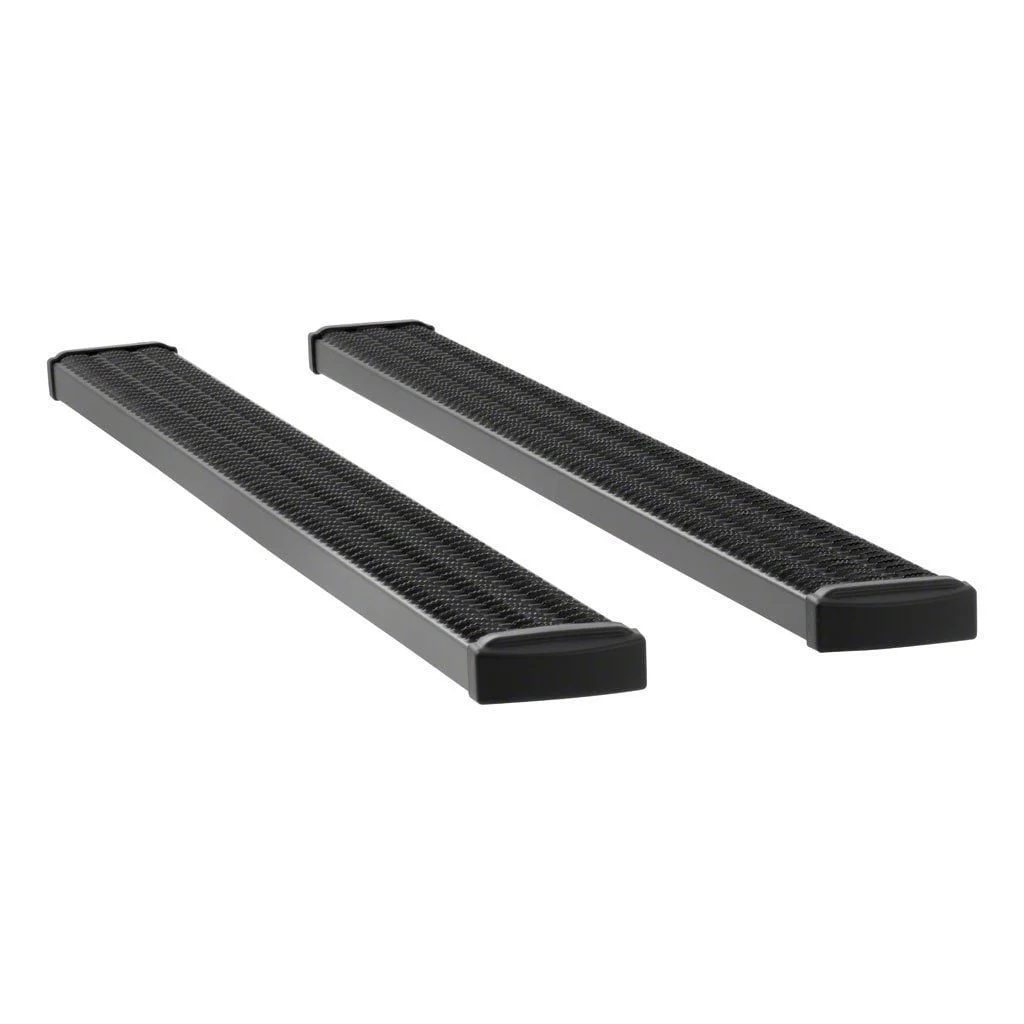 Grip Step 7-Inch Wheel-to-Wheel Running Boards; Rocker Mount; Textured Black (07-14 6.0L Silverado 3500 HD Regular Cab w/ 8-Foot Long Box)