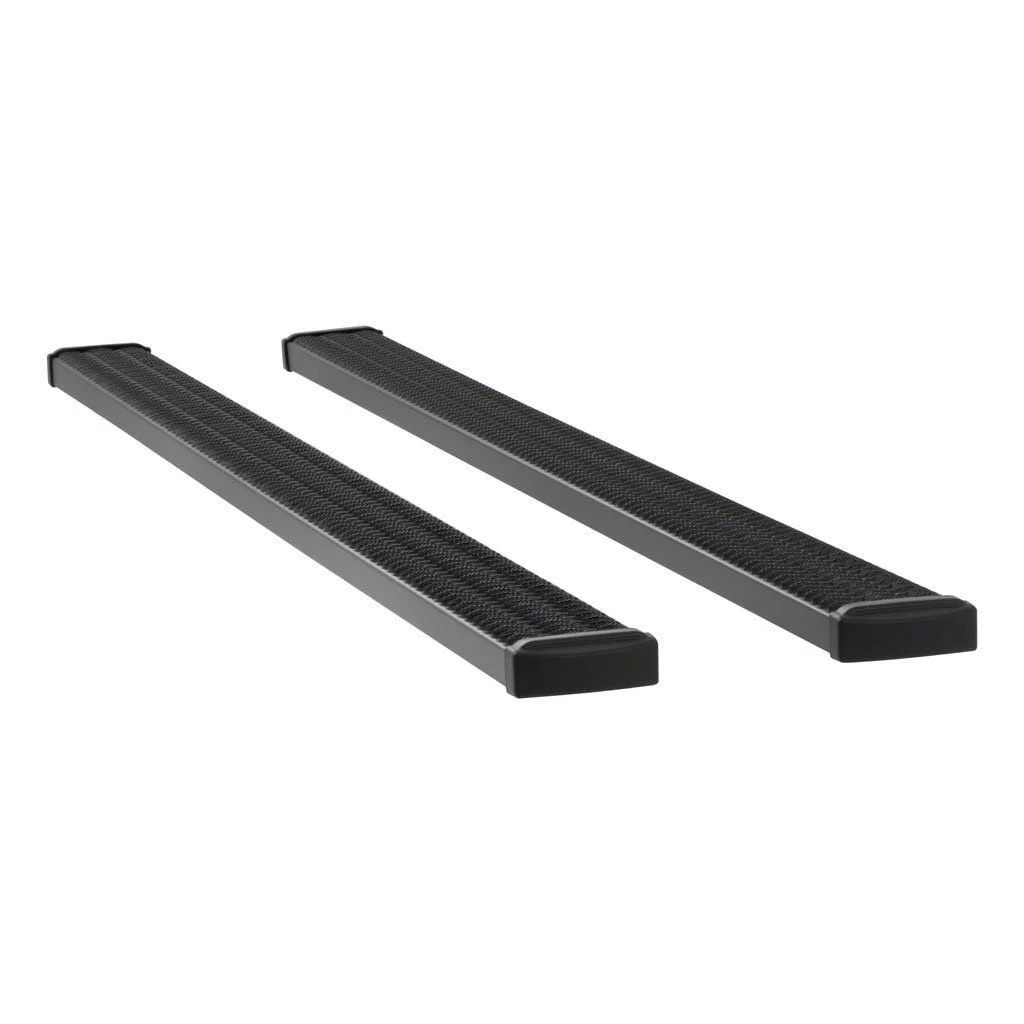 Grip Step 7-Inch Wheel-to-Wheel Running Boards; Textured Black (07-14 6.0L Silverado 3500 HD Extended Cab w/ 8-Foot Long Box, Crew Cab w/ 6.50-Foot Standard Box)