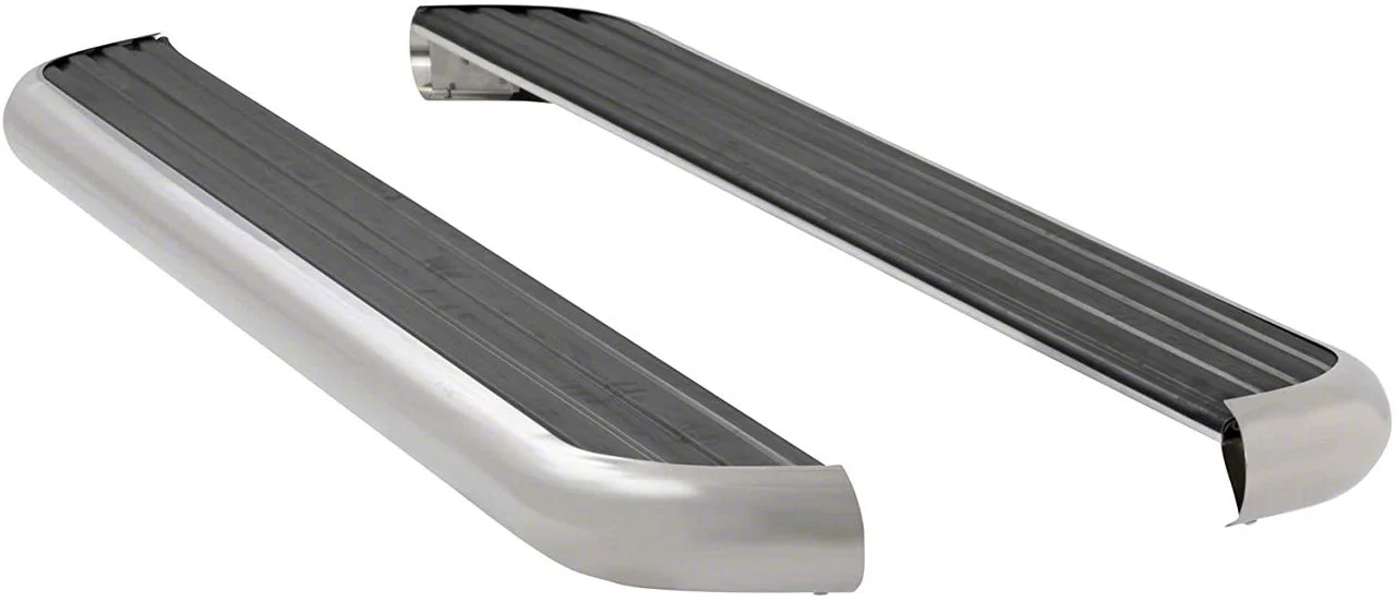 MegaStep 6.50-Inch Running Boards; Body Mount; Polished Stainless (07-13 Silverado 3500 HD Extended Cab)