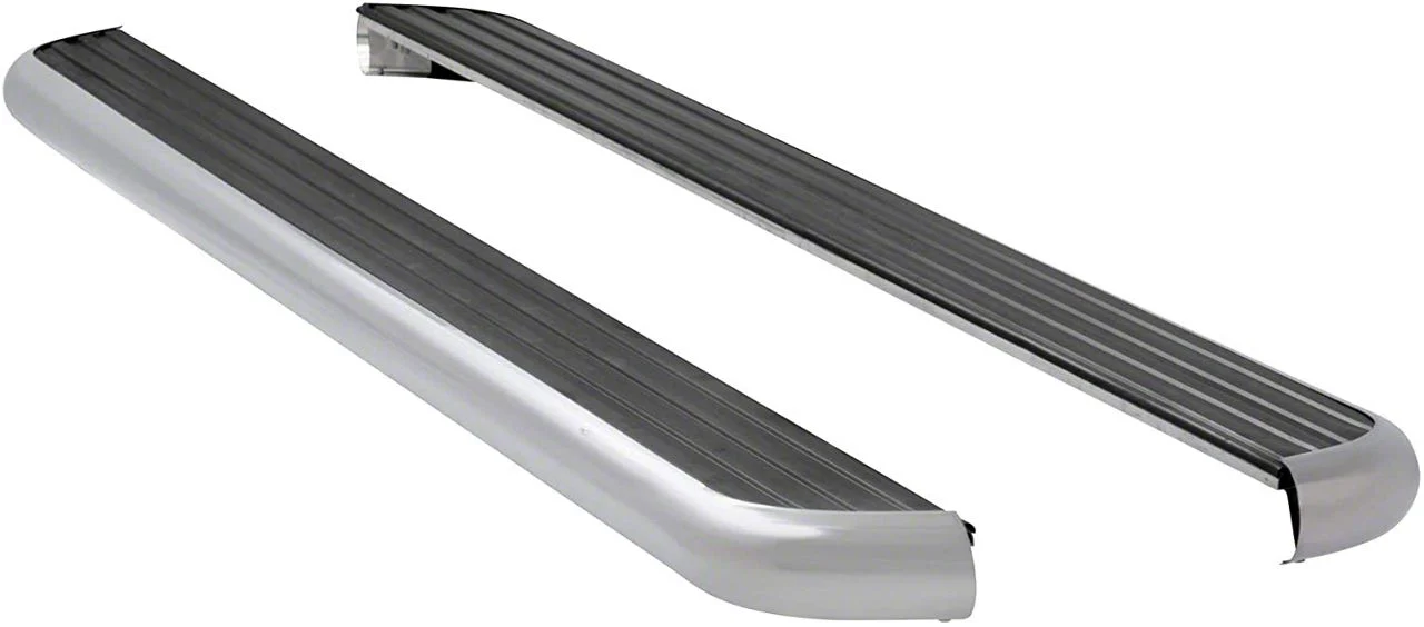 MegaStep 6.50-Inch Wheel-to-Wheel Running Boards; Body Mount; Polished Stainless (07-14 Silverado 3500 HD Extended Cab w/ 8-Foot Long Box, Crew Cab w/ 6.50-Foot Standard Box)