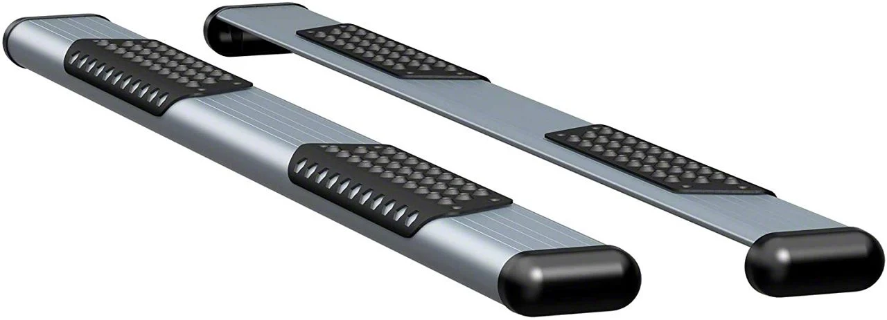 O-Mega II 6-Inch Oval Side Step Bars; Silver (15-18 Silverado 3500 HD Double Cab)