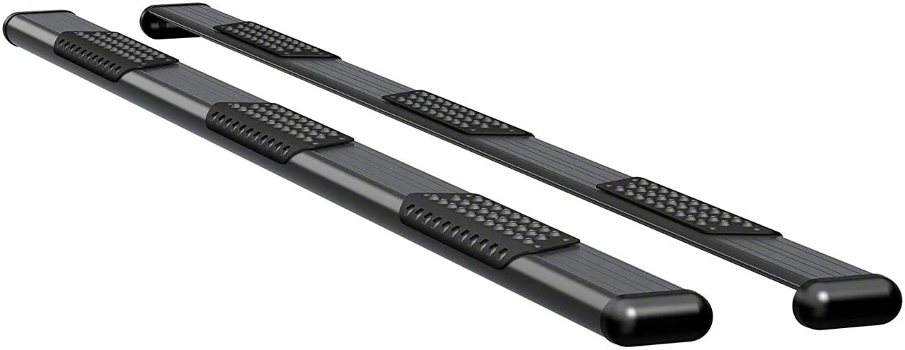 O-Mega II 6-Inch Wheel-to-Wheel Oval Side Step Bars; Textured Black (15-19 Silverado 3500 HD Crew Cab w/ 8-Foot Long Box)