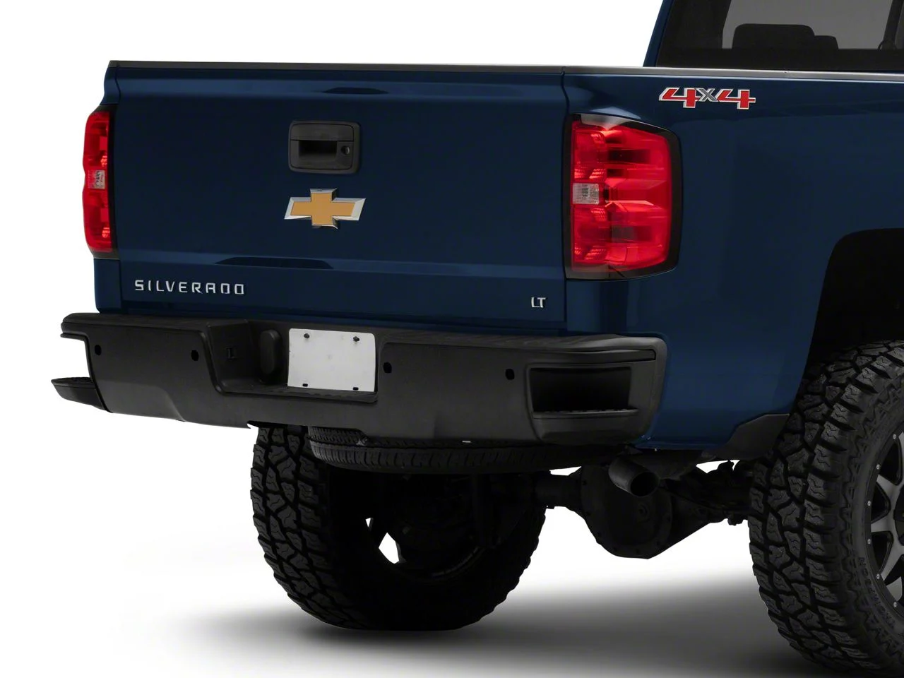Step Bumper; Rear; With Parking Distance Sensor Hole; Black (14-16 Silverado 3500 HD)