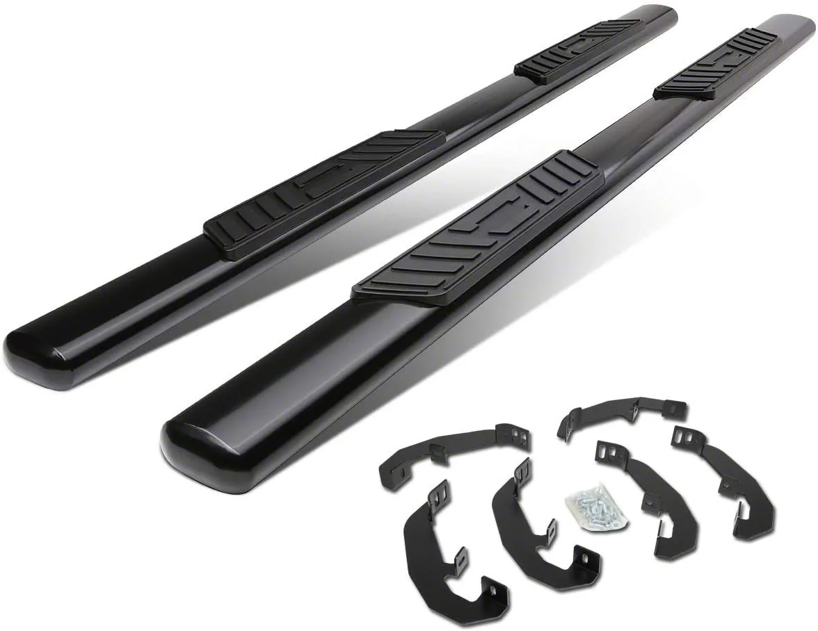 5-Inch Nerf Side Step Bars; Black (20-26 Silverado 3500 HD Double Cab)