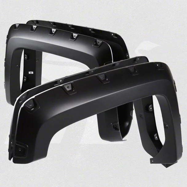 Terrain Fender Flares; Smooth Matte Black (15-19 Silverado 3500 HD SRW w/ 6.50-Foot Standard & 8-Foot Long Box)