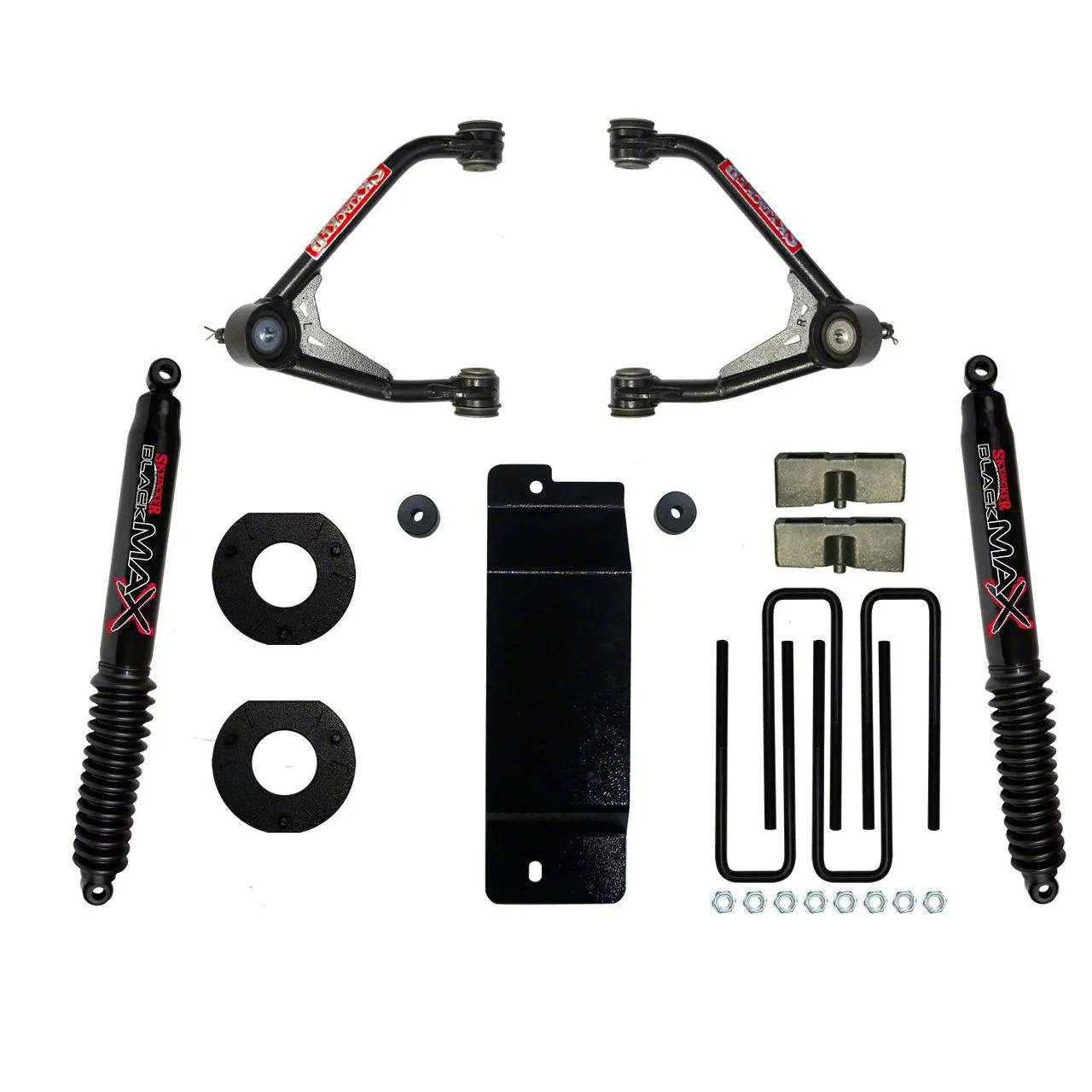 SkyJacker 3.50 to 4-Inch Upper Control Arm Lift Kit with Black MAX Shocks (14-16 4WD Sierra 1500 w/ Cast Aluminum or Stamped Steel Control Arms, Excluding Denali)