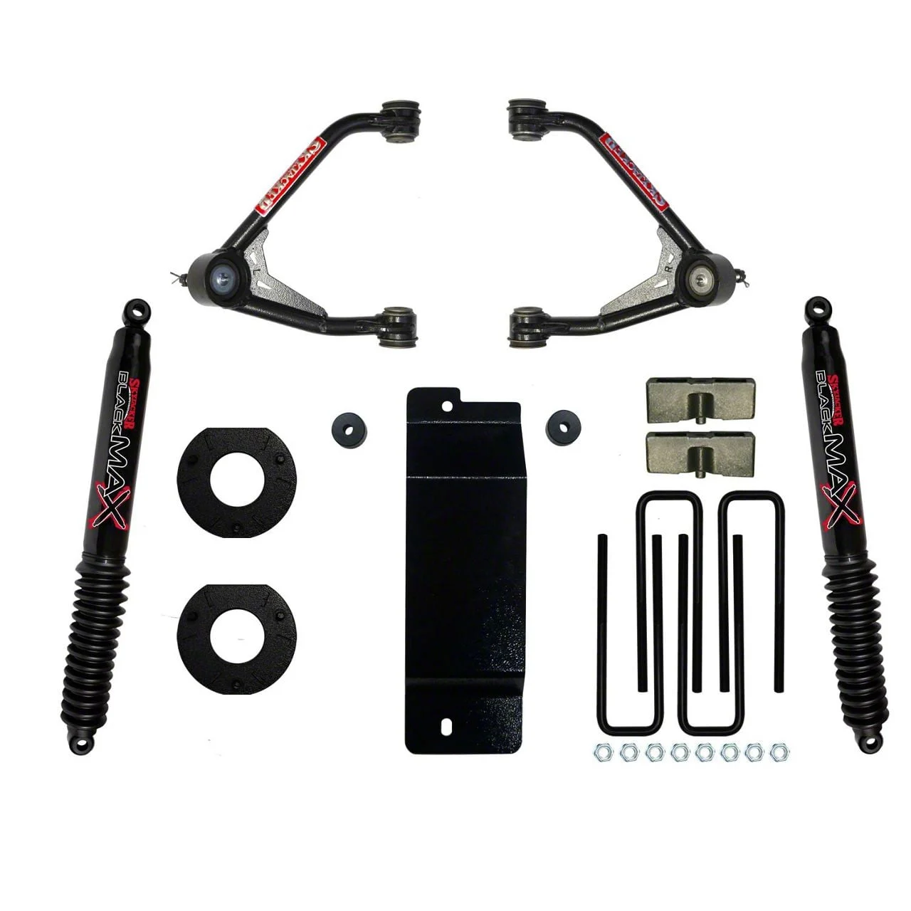 SkyJacker 3.50 to 4-Inch Upper Control Arm Lift Kit with Black MAX Shocks (14-16 4WD Sierra 1500 w/ Cast Steel Control Arms, Excluding Denali)