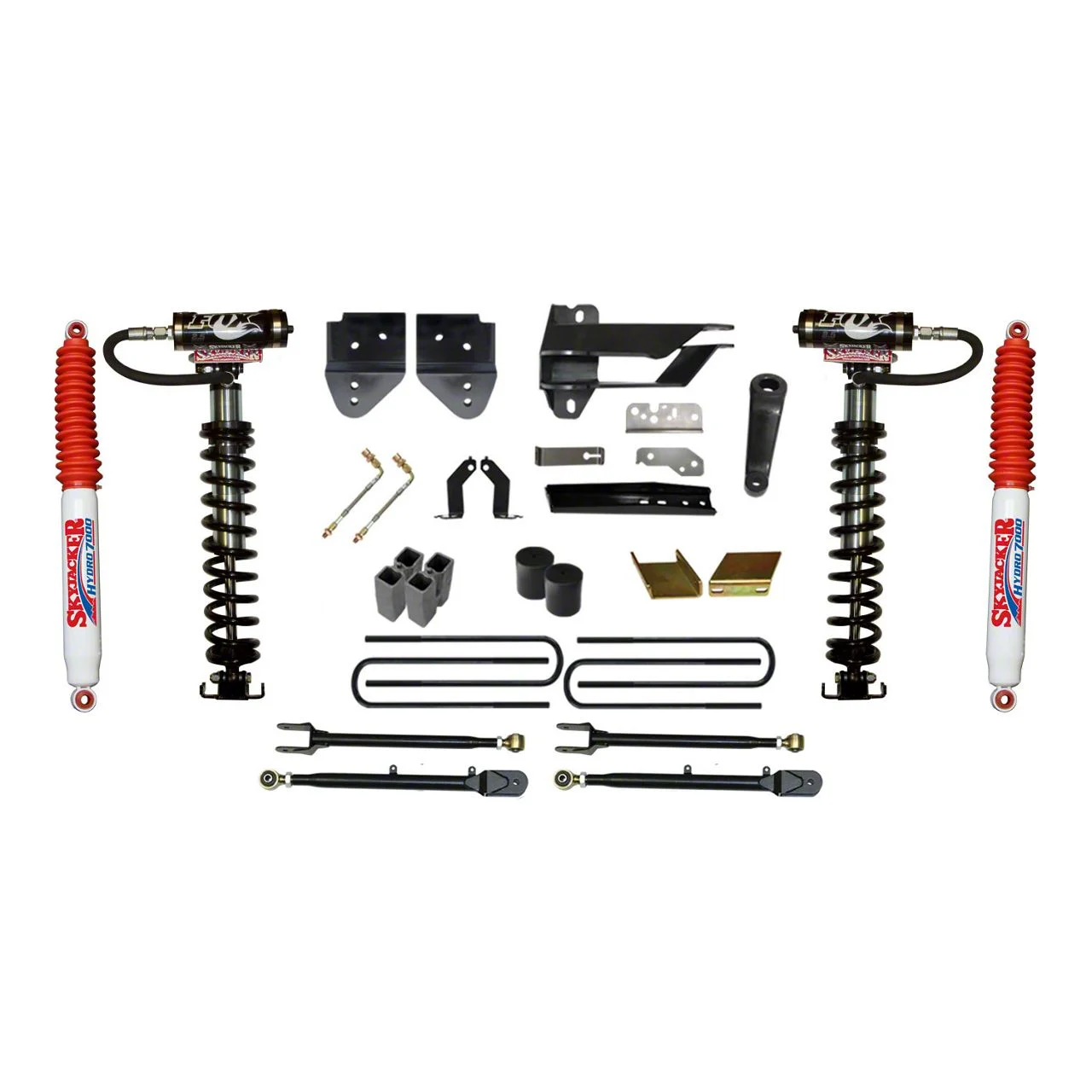 SkyJacker 6-Inch Coil-Over Kit with 4-Link Conversion, Rear Lift Blocks and Hydro Shocks (17-22 4WD F-250 Super Duty)