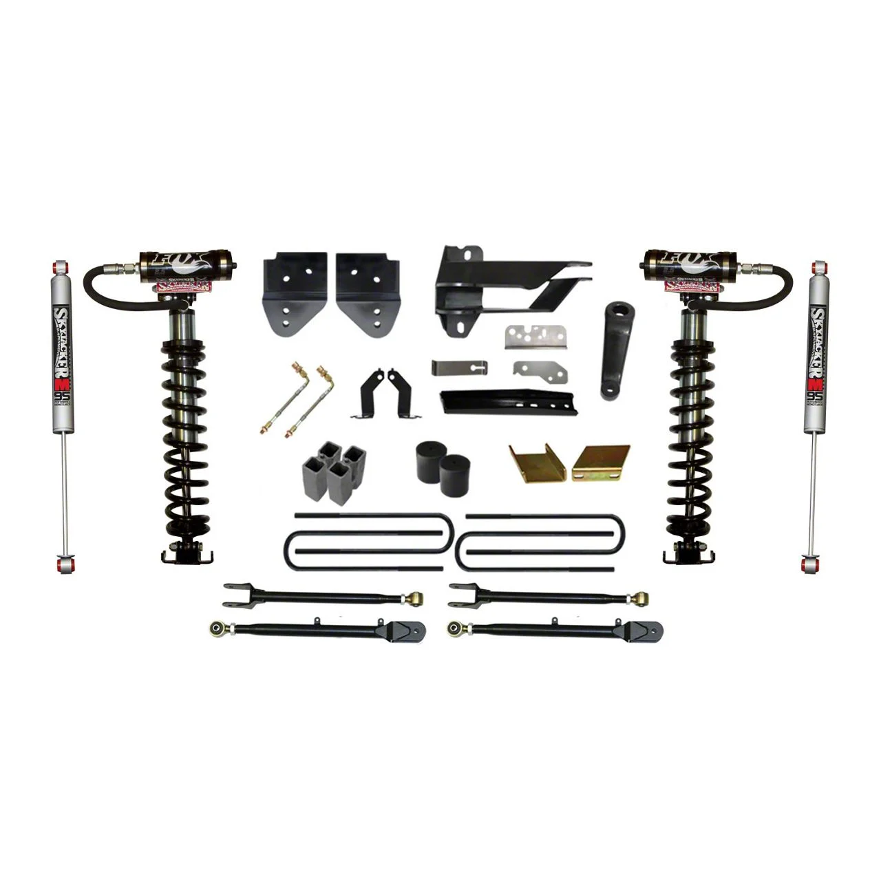 SkyJacker 6-Inch Coil-Over Kit with 4-Link Conversion, Rear Lift Blocks and M95 Performance Shocks (17-22 4WD F-250 Super Duty)
