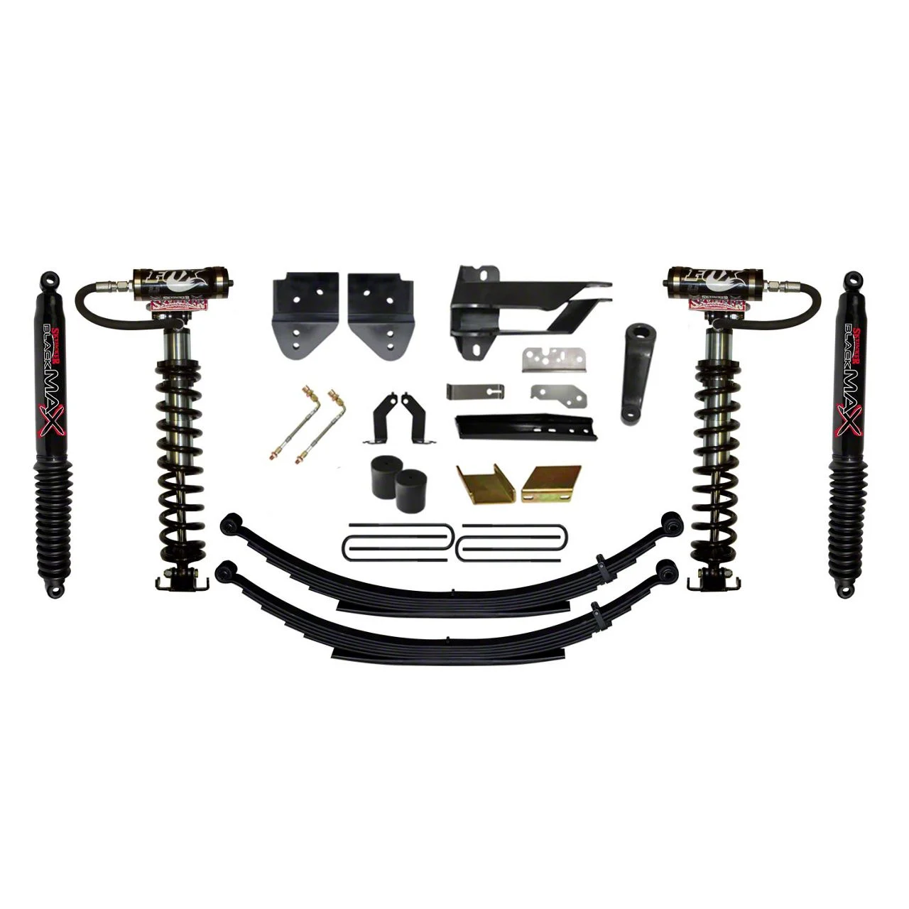 SkyJacker 6-Inch Coil-Over Kit with Rear Leaf Springs and Black MAX Shocks (17-22 4WD F-250 Super Duty)