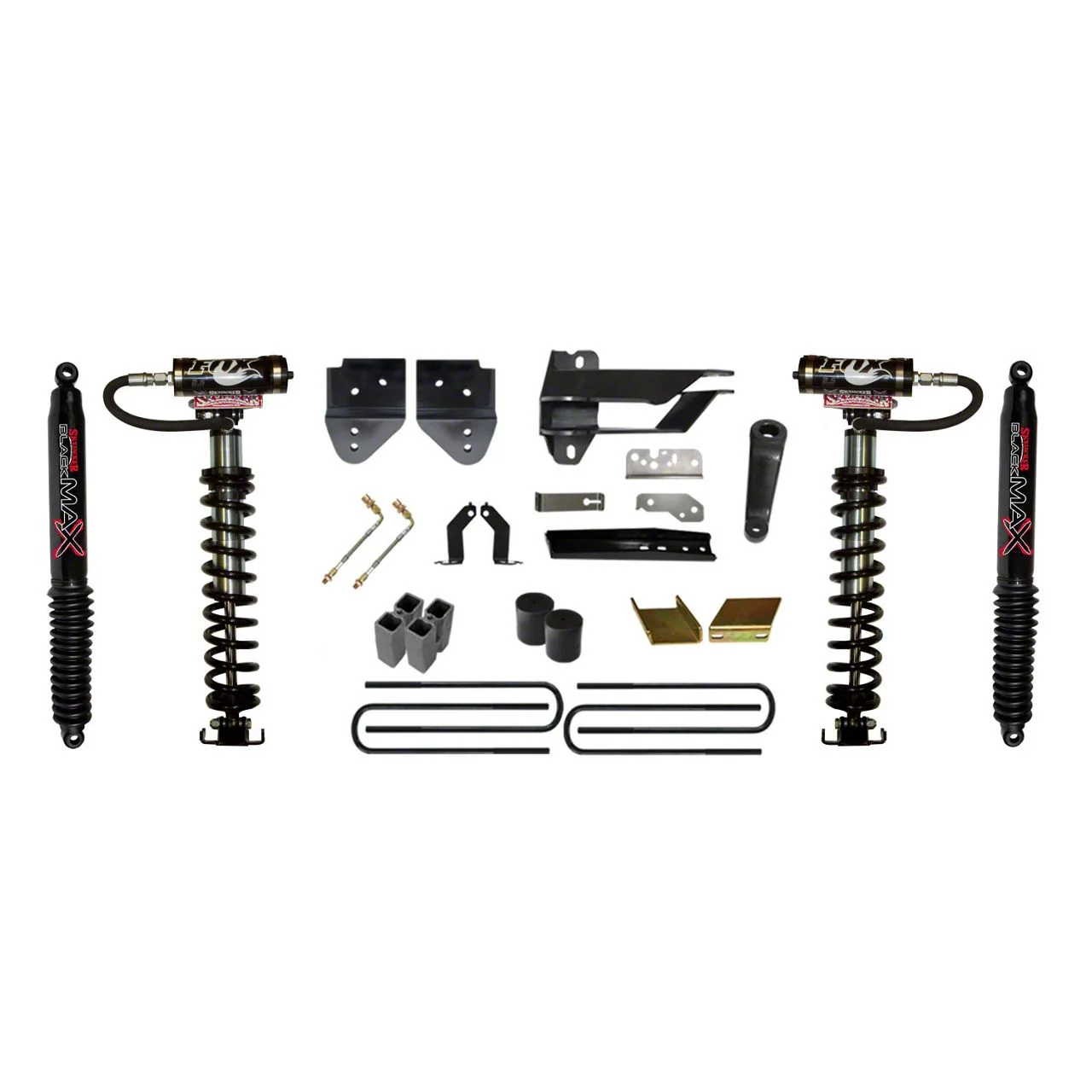SkyJacker 6-Inch Coil-Over Kit with Rear Lift Blocks and Black MAX Shocks (17-22 4WD F-250 Super Duty)