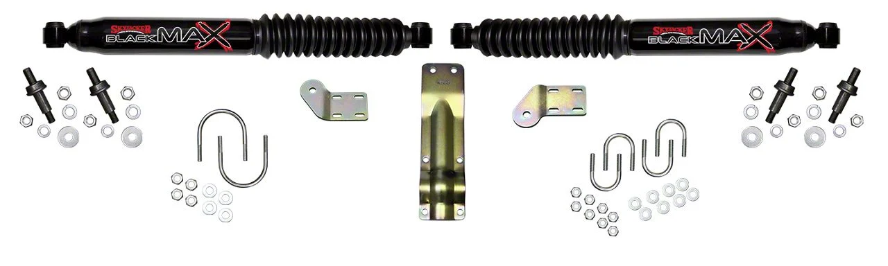 SkyJacker Black MAX Dual Steering Stabilizer Kit for 4 to 8.50-Inch Lift (11-16 4WD F-250 Super Duty)