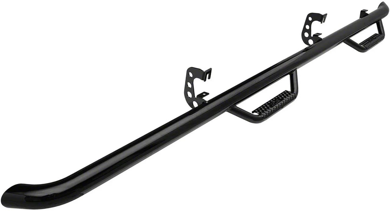 Smittybilt Wheel to Wheel Nerf Side Step Bars; Gloss Black (11-13 Sierra 2500 HD Crew Cab w/ 6.50-Foot Standard Box)