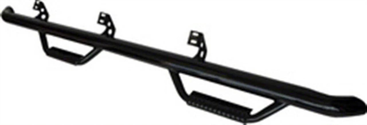 Smittybilt Wheel to Wheel Nerf Side Step Bars; Gloss Black (15-19 Silverado 2500 HD Double Cab w/ 6.50-Foot Standard Box)