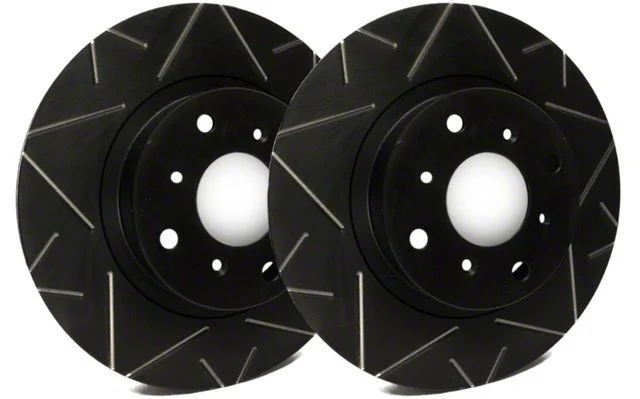 SP Performance Peak Series Slotted 6-Lug Rotors with Black ZRC Coating; Rear Pair (12-14 F-150; 15-20 F-150 w/ Manual Parking Brake)
