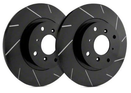 SP Performance Slotted 6-Lug Rotors with Black ZRC Coating; Rear Pair (12-14 F-150; 15-20 F-150 w/ Manual Parking Brake)