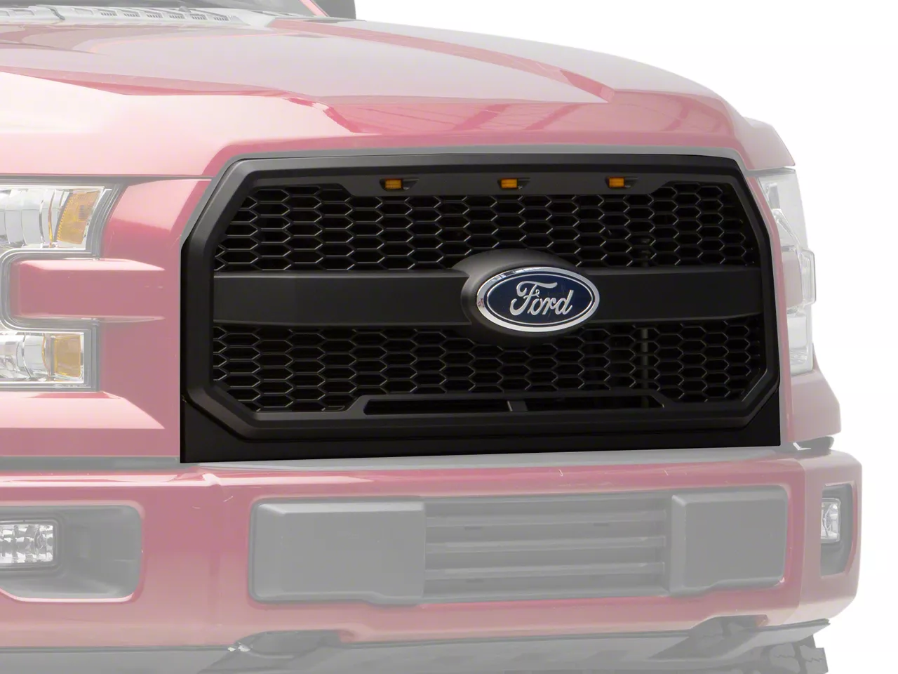 SpeedForm Baja Upper Replacement Grille with LED Lighting; Matte Black (15-17 F-150, Excluding Raptor)