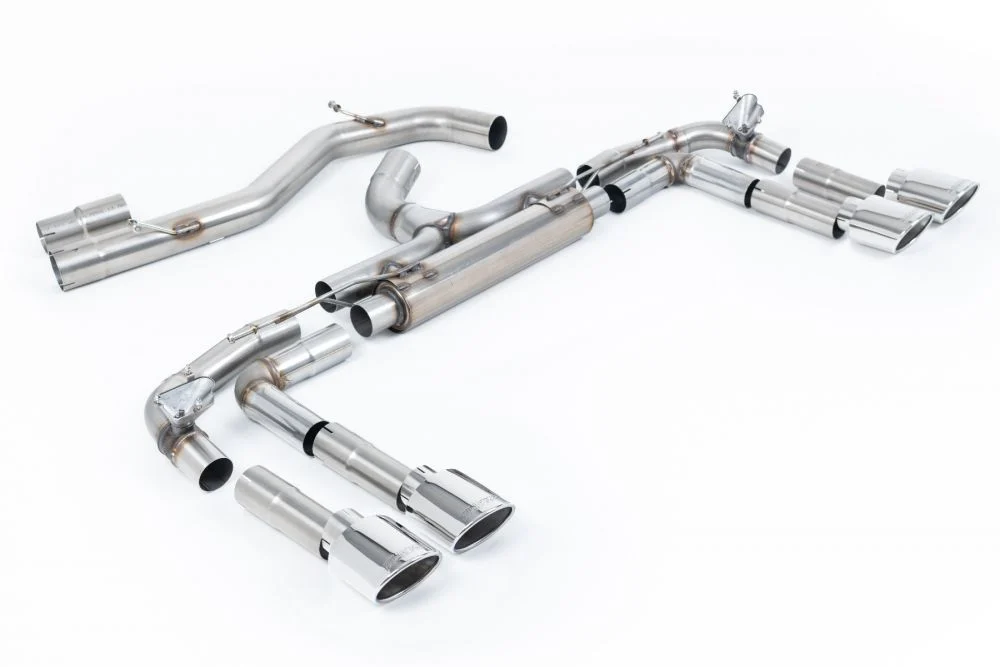 Milltek Non-Resonated Cat-Back Race Exhaust System w/ Oval Tips Audi S3 Saloon/Sedan 2022+