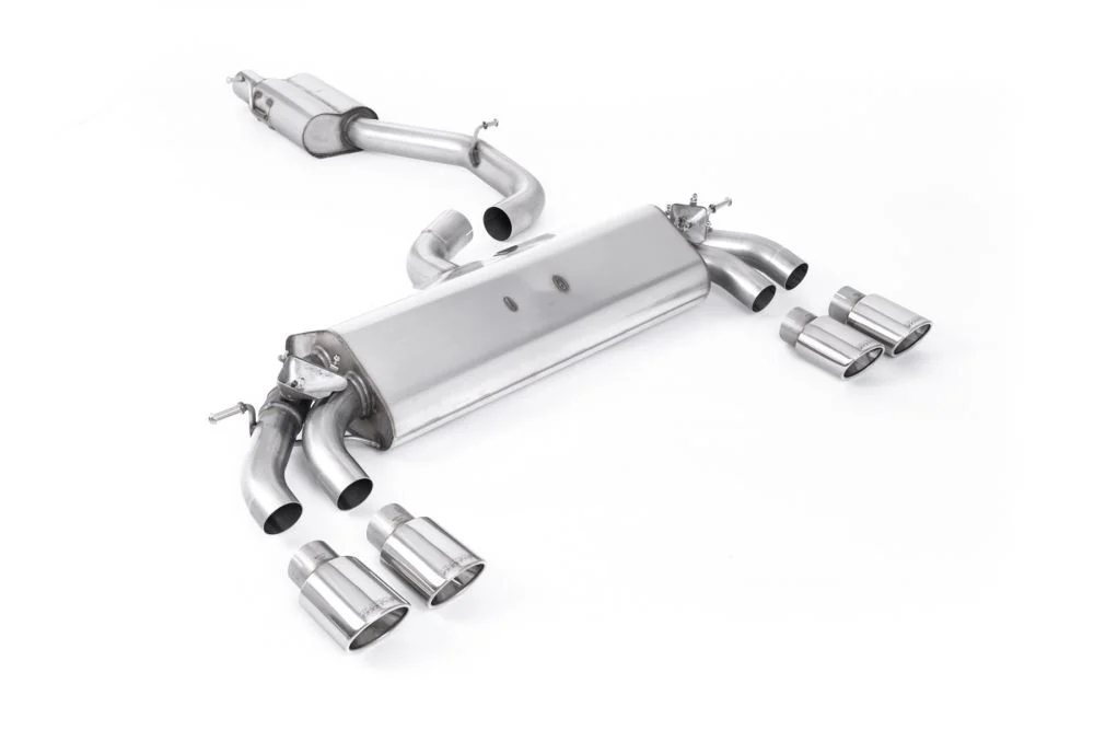Milltek Resonated Cat-Back GPF Back Exhaust System w/ Quad Oval Trims Audi S3 2019-2020