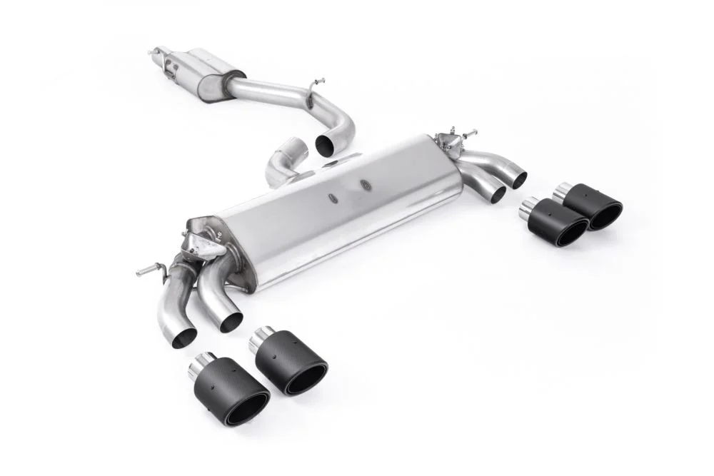Milltek Resonated Cat-Back GPF Back Exhaust System w/ Carbon Fiber Jet Trims Audi S3 2019-2020