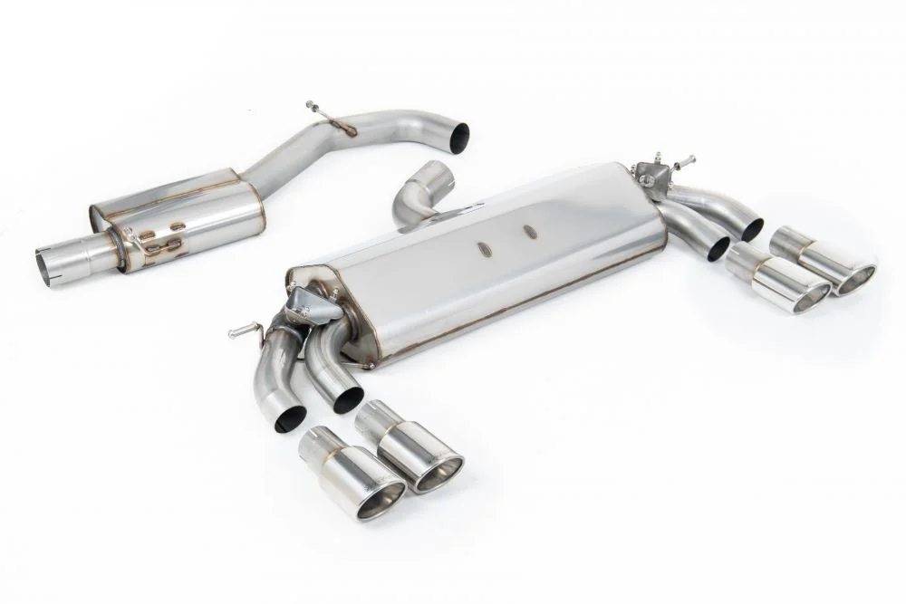 Milltek Resonated Cat-Back GPF Back Exhaust System w/ Quad Oval Trims Audi S3 Sportback 2019-2020