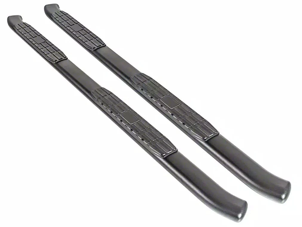 4X Series 4-Inch Oval Side Step Bars; Black (17-26 F-250 Super Duty SuperCab)