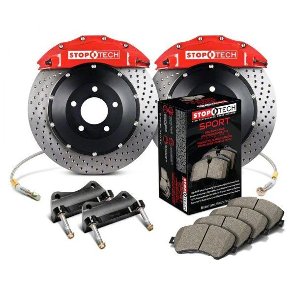 StopTech ST-60 Performance Drilled 2-Piece Rear Big Brake Kit; Red Calipers (07-20 Tahoe)