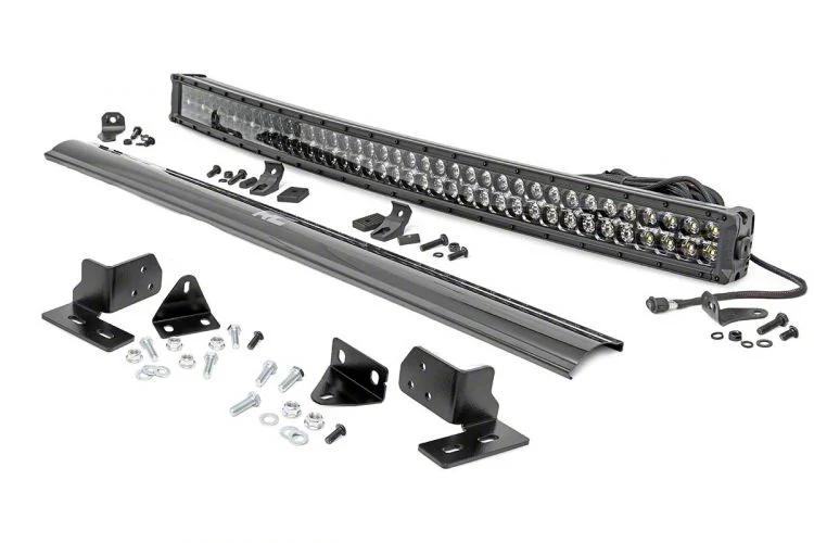 Rough Country Suspension 40-Inch Black Series White DRL LED Light Bar Bumper Kit (11-16 F-250 Super Duty)
